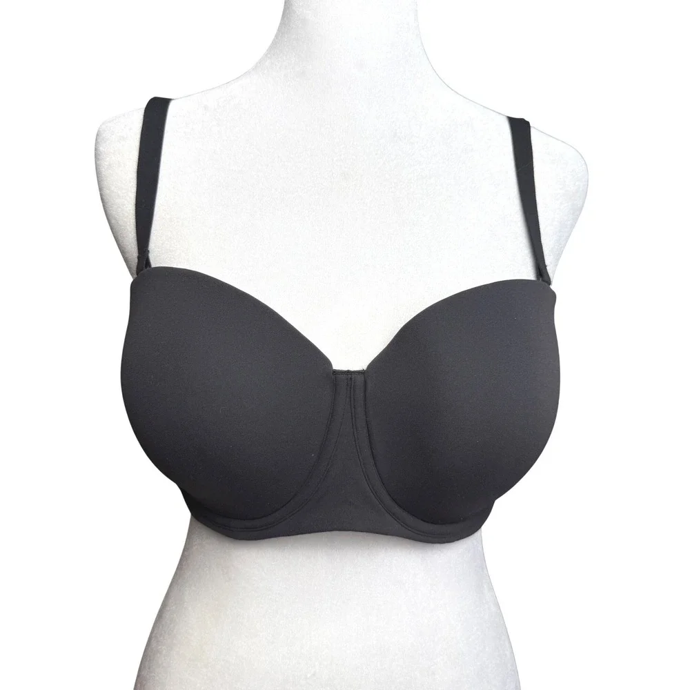 SKIMS Multi-Way Strapless Bra Women 38D Onyx Black Underwire Removable Straps - Picture 3 of 7